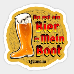 Da est ein Bier in Mein Boot Sticker